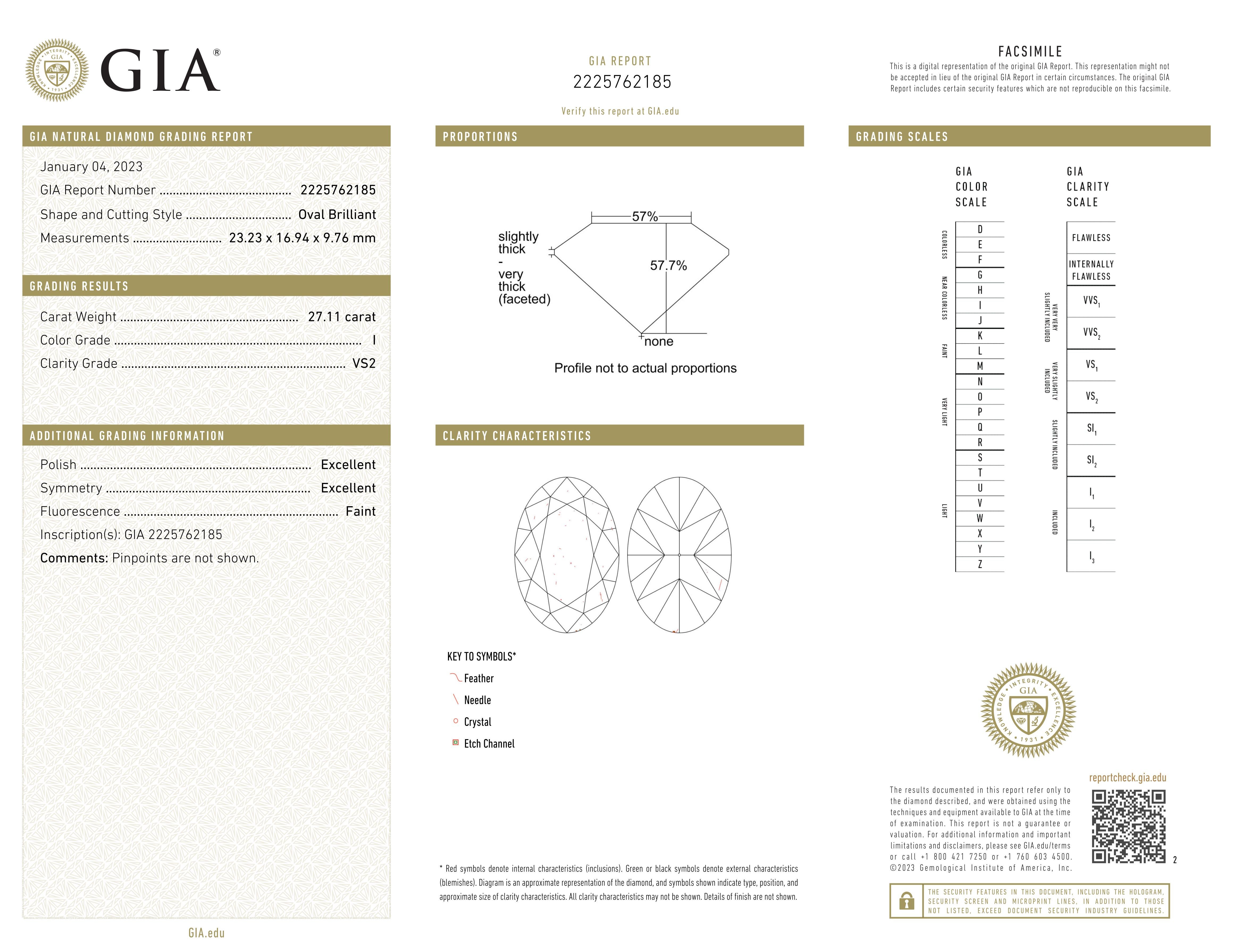 Este exquisito anillo tiene como pieza central un magnífico diamante talla esmeralda de 27 quilates, certificado por el Instituto Gemológico de América (GIA) para garantizar su excepcional calidad y autenticidad. El diamante deslumbra con un grado
