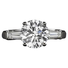 GIA Certified 2.70 Carat Round Diamond Cut Diamond Ring
