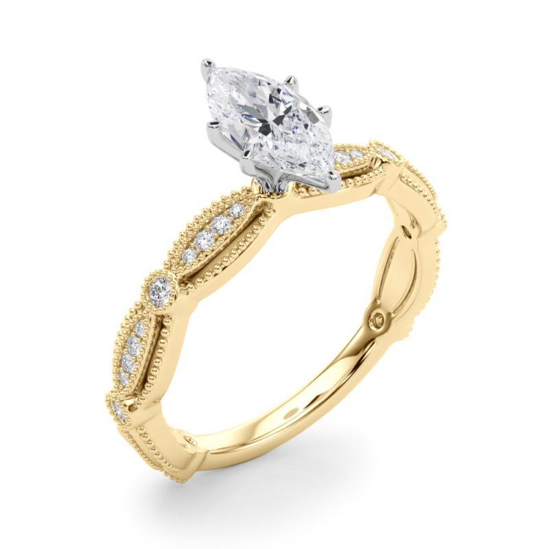 GIA zertifiziert 2,70 Karat Vintage Marquise Milgrain Band Diamantring Damen im Angebot