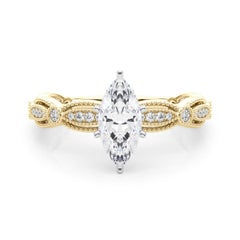GIA zertifiziert 2,70 Karat Vintage Marquise Milgrain Band Diamantring