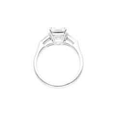 GIA Certified 2.71 Ct. Emerald Cut Diamond Platinum Ring