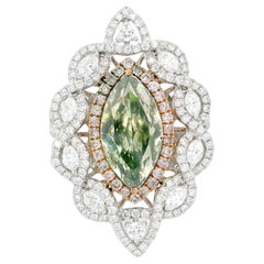 GIA Certified 2.71 Carat Fancy Brownish Greenish Yellow