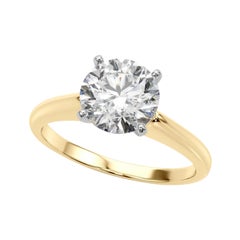 GIA Certified 2.71 Carat Round Solitaire Classic 18K Yellow Gold Diamond Ring