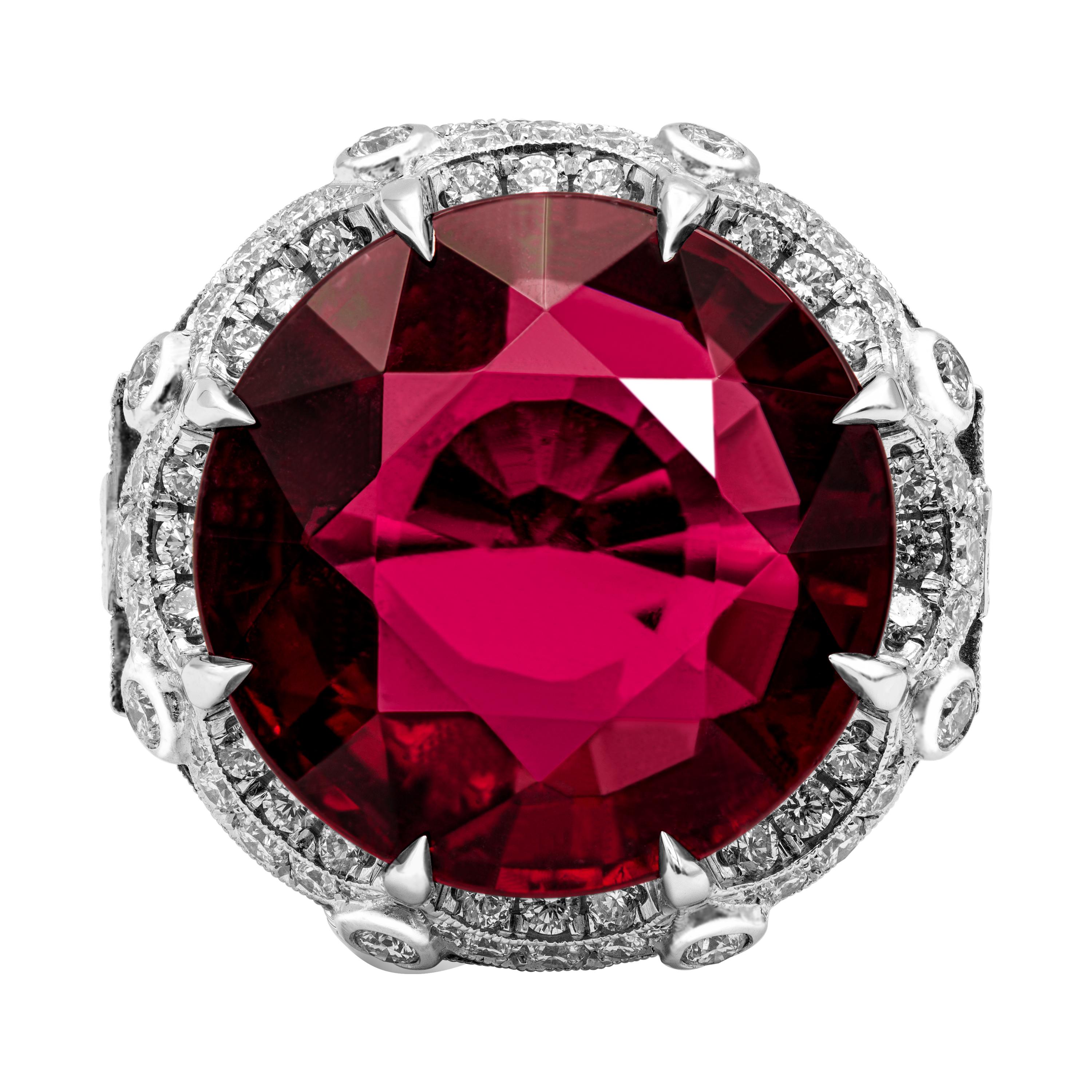 antique rubellite tourmaline engagement rings