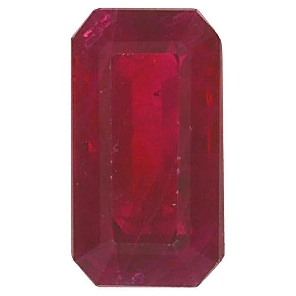GIA Certified 2.72 Carat Octagonal Natural Burma Ruby For Sale