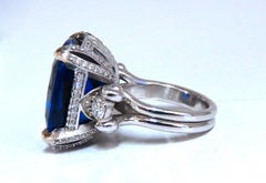 GIA zertifiziert 27,35ct natürlichen blauen Tansanit Diamanten Ring 18kt drei Stein*