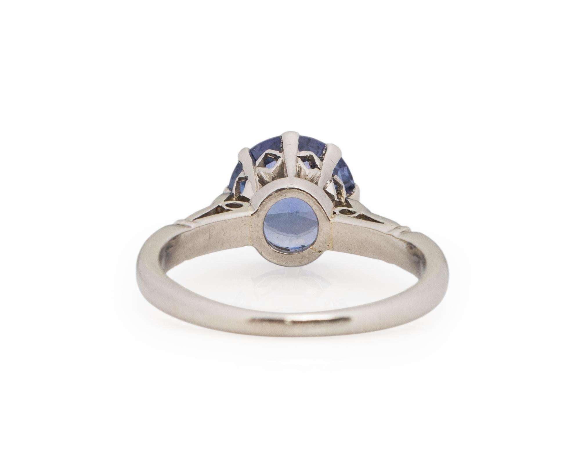 GIA Certified 2.74 Carat Art Deco Diamond Platinum Engagement Ring In Good Condition In Atlanta, GA