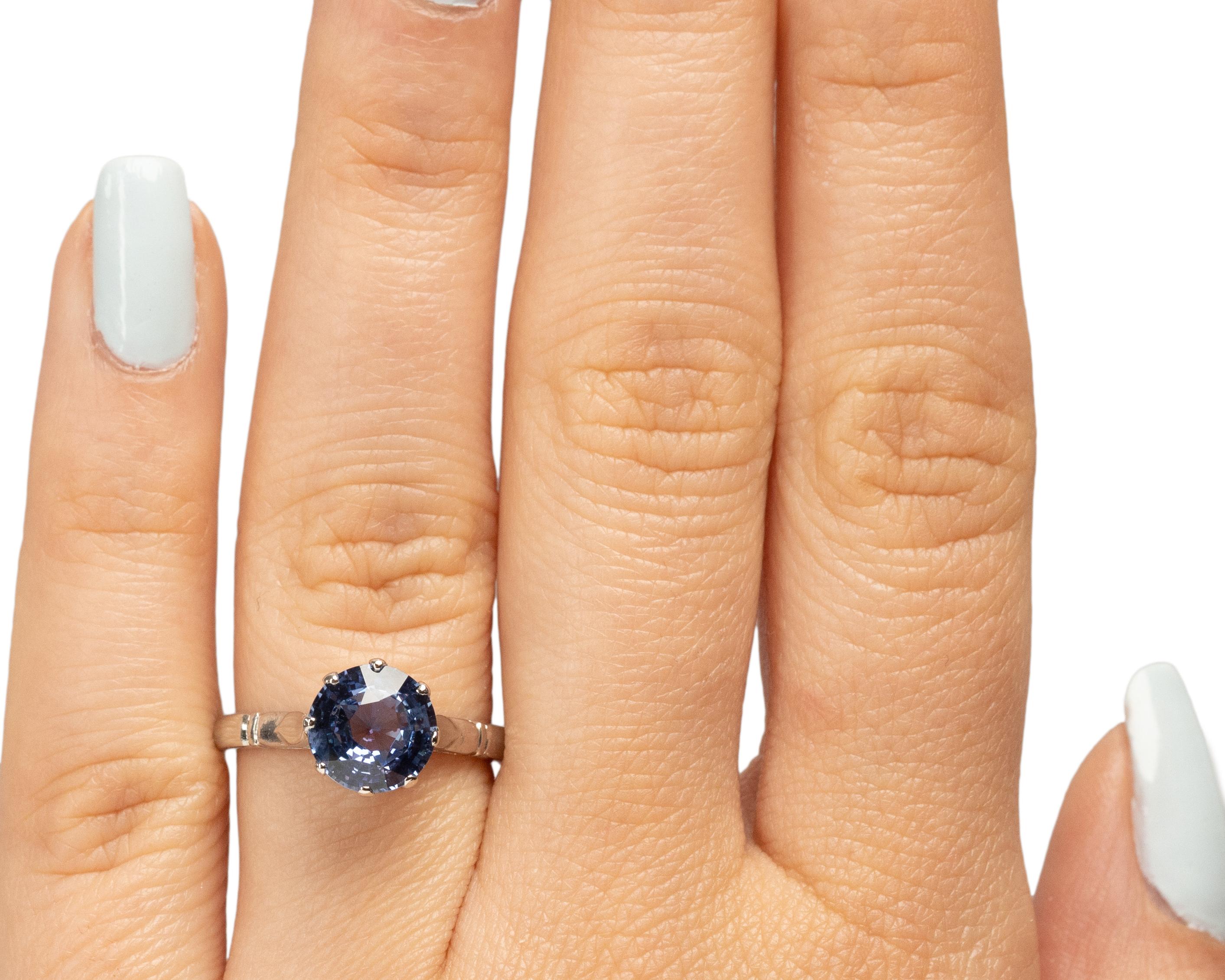 GIA Certified 2.74 Carat Art Deco Diamond Platinum Engagement Ring 1