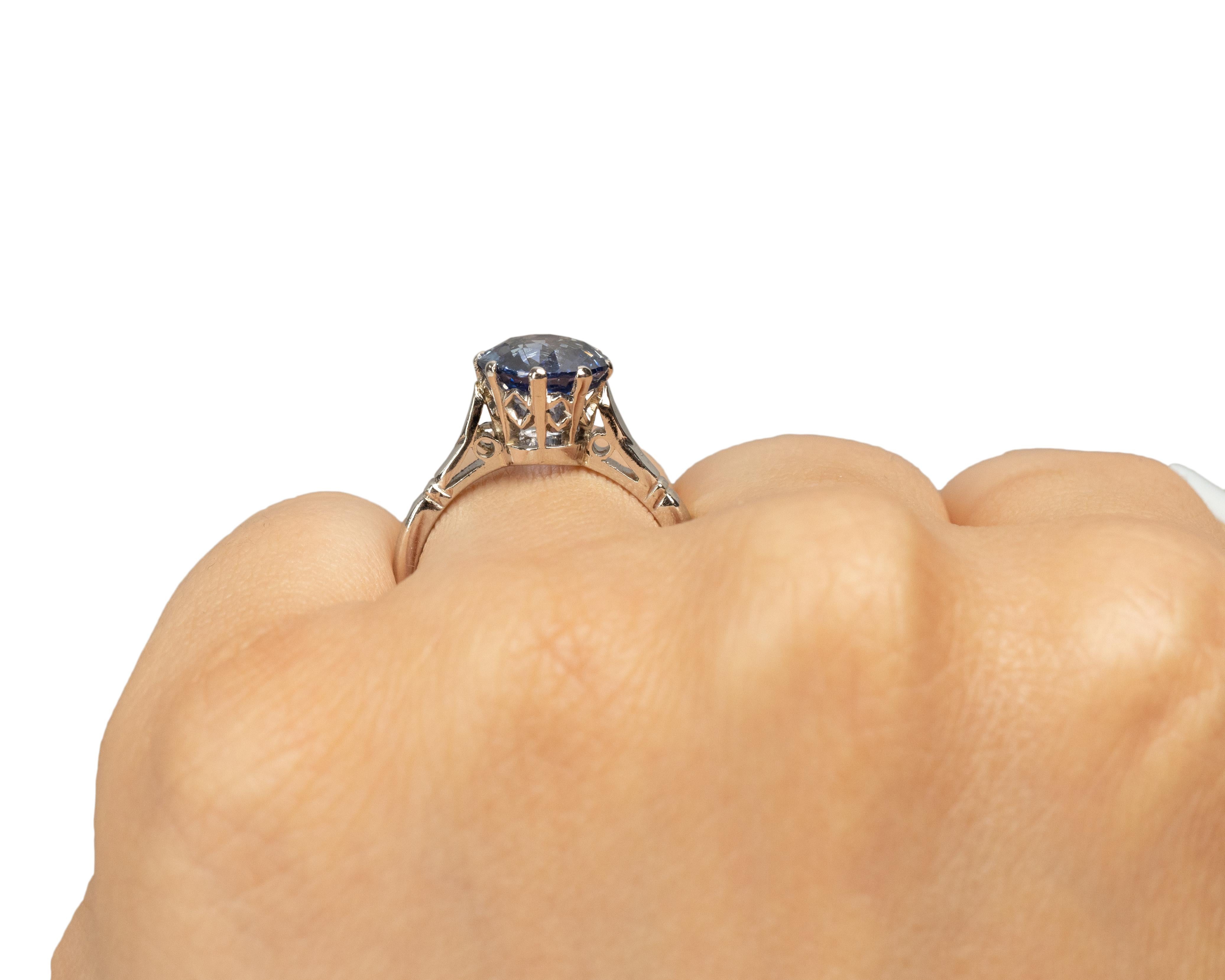 GIA Certified 2.74 Carat Art Deco Diamond Platinum Engagement Ring 2