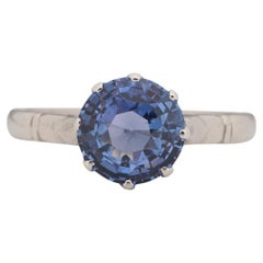 GIA Certified 2.74 Carat Art Deco Diamond Platinum Engagement Ring