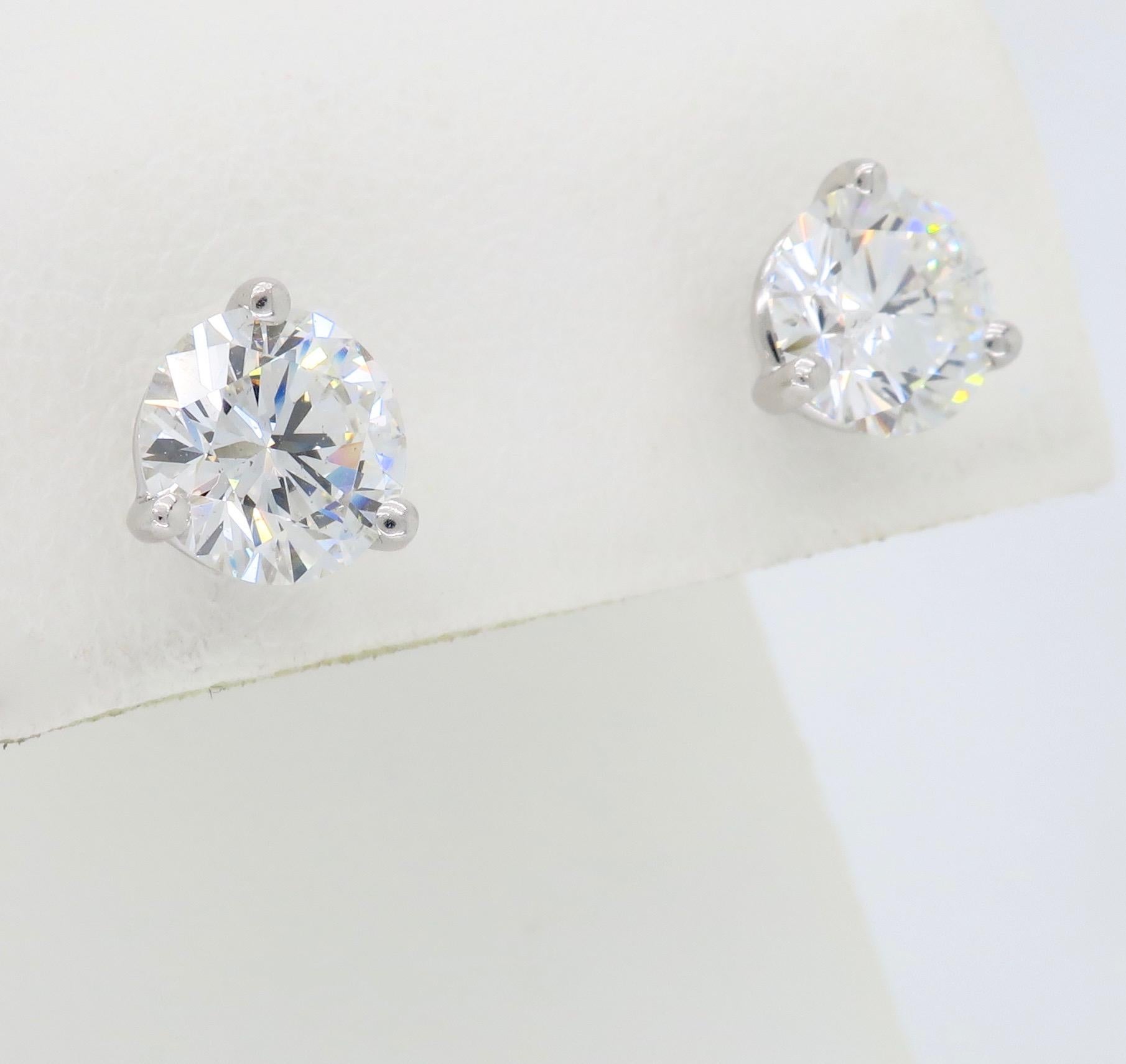 GIA Certified 2.75 Carat Diamond Stud Earrings 1