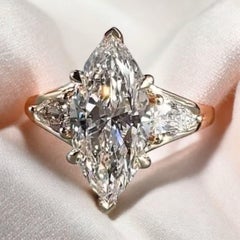 GIA Certified 2.75 Carat F/VS1 Marquise Shape Diamond 18K Gold Ring