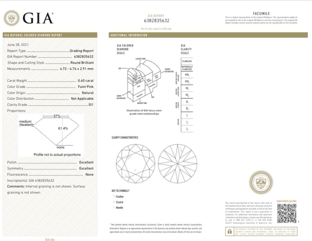 GIA-zertifiziertes 2,75 Karat rundes Pink Diamond Armband im Angebot 2