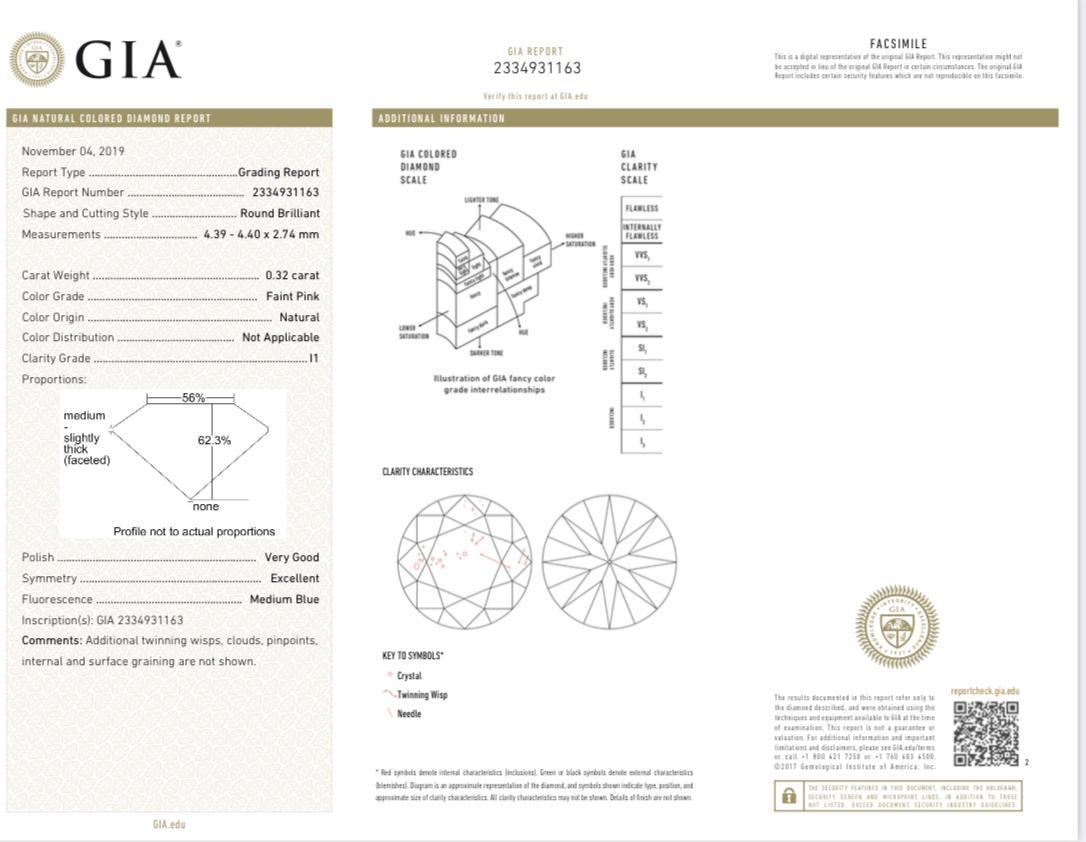 GIA-zertifiziertes 2,75 Karat rundes Pink Diamond Armband im Angebot 4