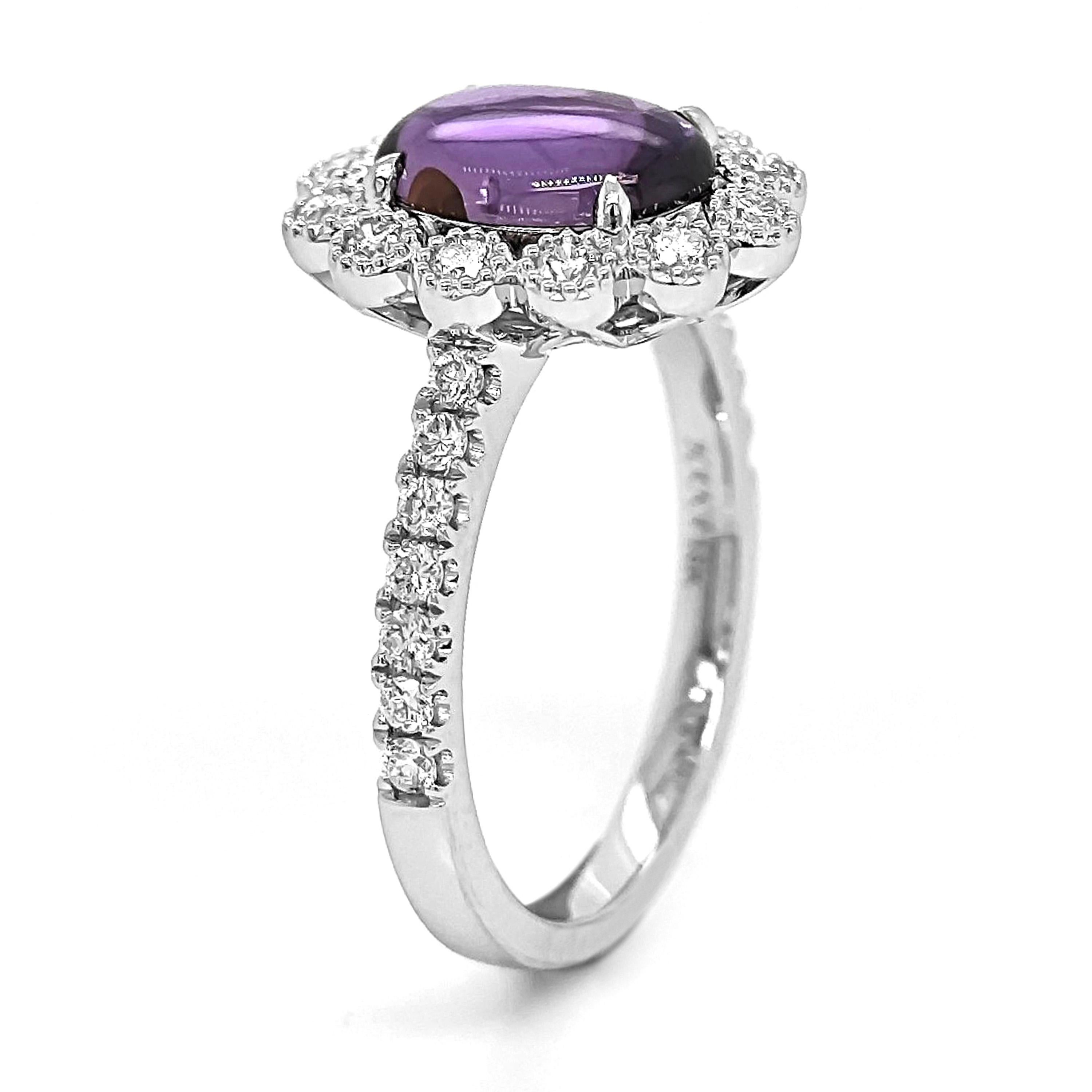 Anillo de oro blanco con zafiro y diamante blanco de 2.75 quilates certificado por el GIA en Nuevo estado para la venta en New York, NY