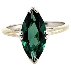 GIA Certified 2.75ct Bluish Green Spinel Marquise Ring 18K Brand New Gemstone