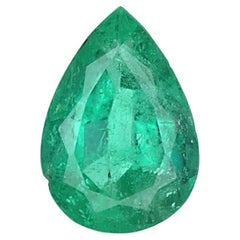 GIA Certified 2.75 Carat Pear Shape F2 Emerald