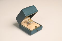 Pear Shape Yellow Diamond Double Halo Ring GIA 2.75ct Platinum