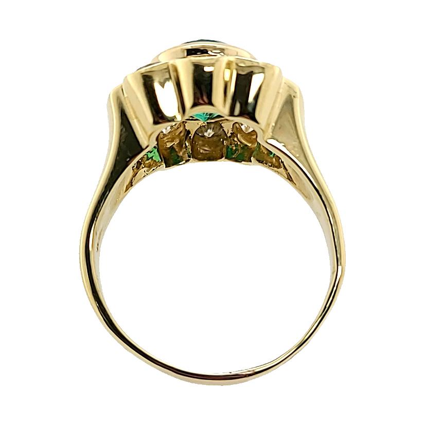 Bague en or jaune avec émeraude de Colombie de 2,76 carats certifiée GIA Bon état - En vente à Coral Gables, FL