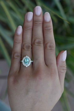 GIA Certified 2.76 Carat Paraiba Tourmaline Engagement Ring