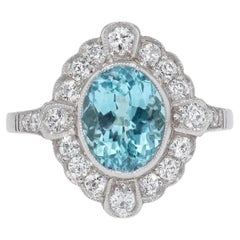 Vintage GIA Certified 2.76 Carat Paraiba Tourmaline Engagement Ring