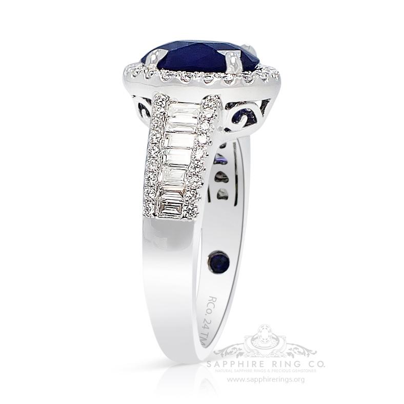 GIA Certified 2.76 ct Platinum Sapphire Ring - Ceylon Natural Blue Sapphire In New Condition For Sale In Tampa, FL