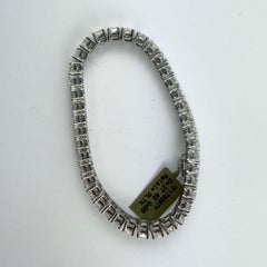 GIA-zertifiziertes Tennisarmband mit 27,65 Karat im Strahlenschliff, Platin, Farbe D-F