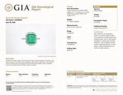 GIA certified 2.77Ct Colombian Emerald Ring with Natural diamonds in Platinum
