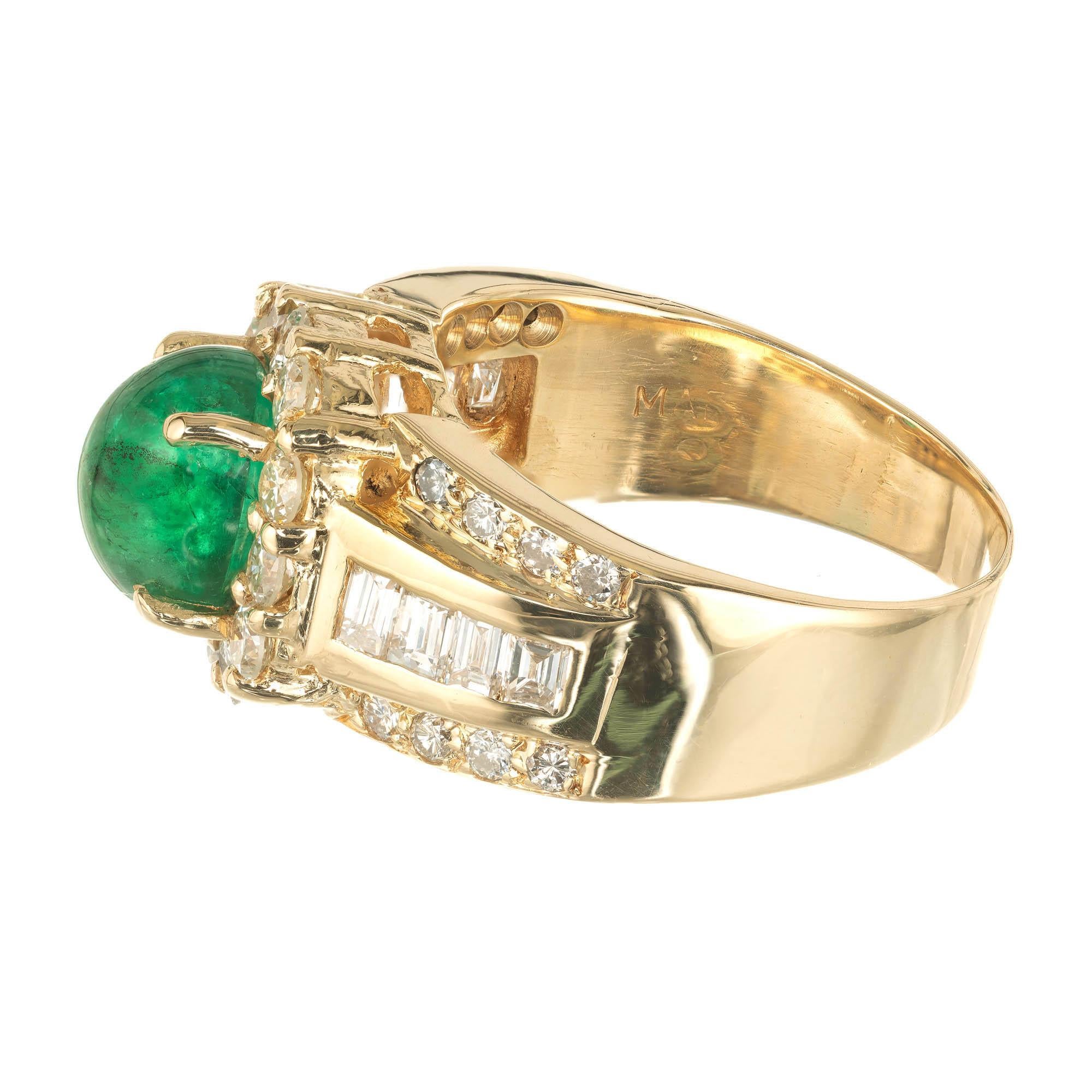 GIA Certified 2.00 Carat Emerald Diamond Gold Cocktail Ring In Good Condition For Sale In Stamford, CT