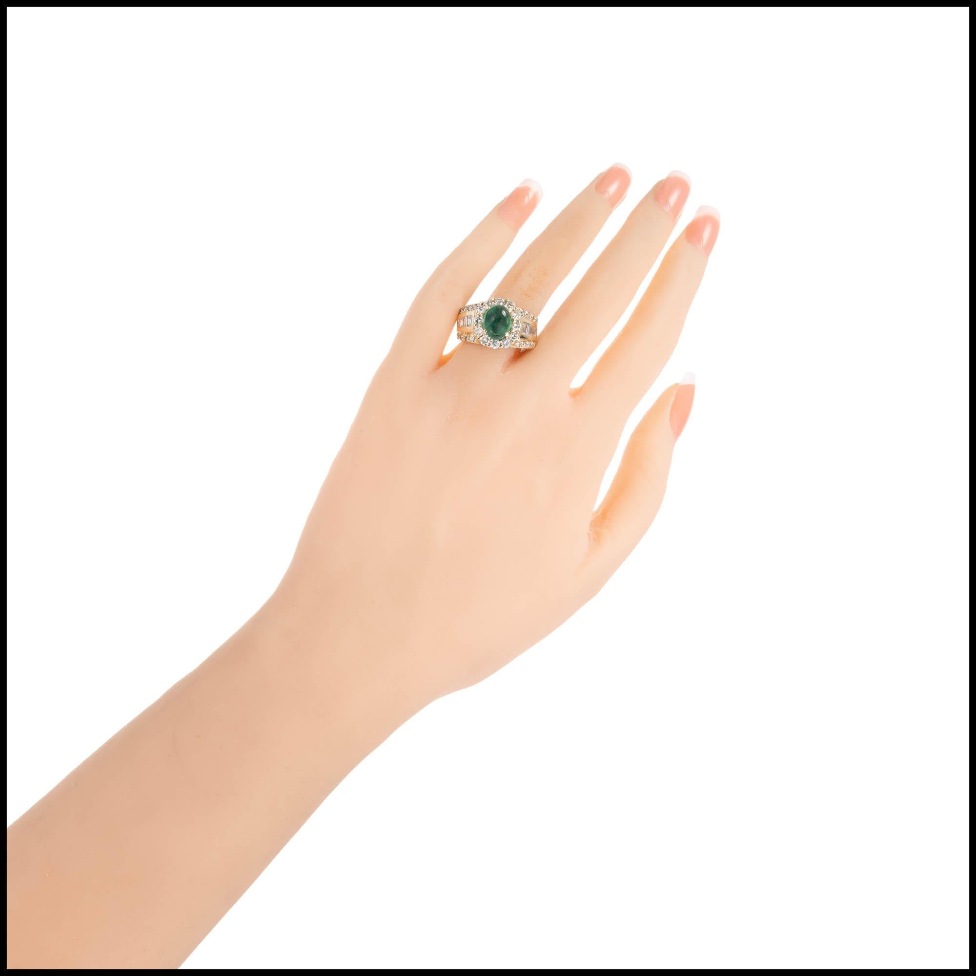 GIA Certified 2.00 Carat Emerald Diamond Gold Cocktail Ring For Sale 3