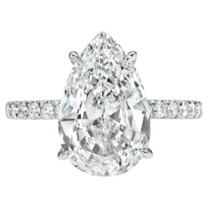GIA Certified 2.80 Carat FLAWLESS Diamond D Color 18k Gold Solitaire Ring