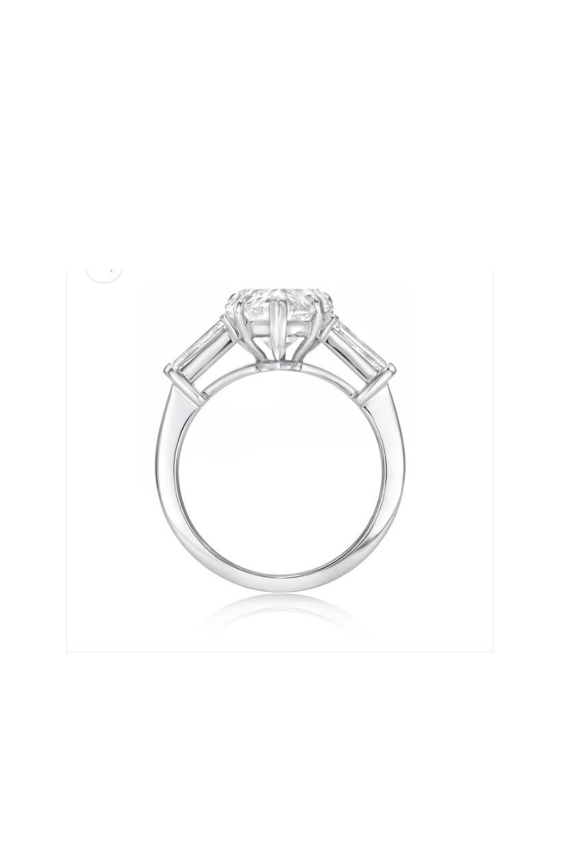 Pear Cut GIA Certified 2.80 CT  D Color FLAWLESS Clarity  Diamond 18k Gold Solitaire Ring For Sale