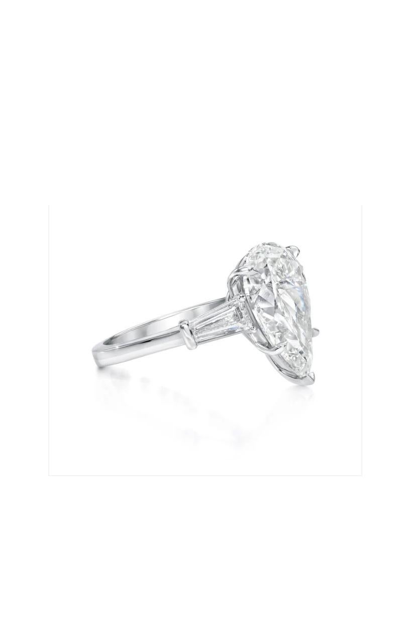 Women's GIA Certified 2.80 CT  D Color FLAWLESS Clarity  Diamond 18k Gold Solitaire Ring For Sale