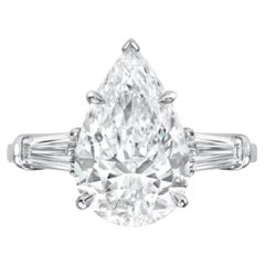 Certificado GIA 2,80 TC  D Color SIN FALTAS Claridad  Anillo solitario de oro de 18 quilates con diamantes