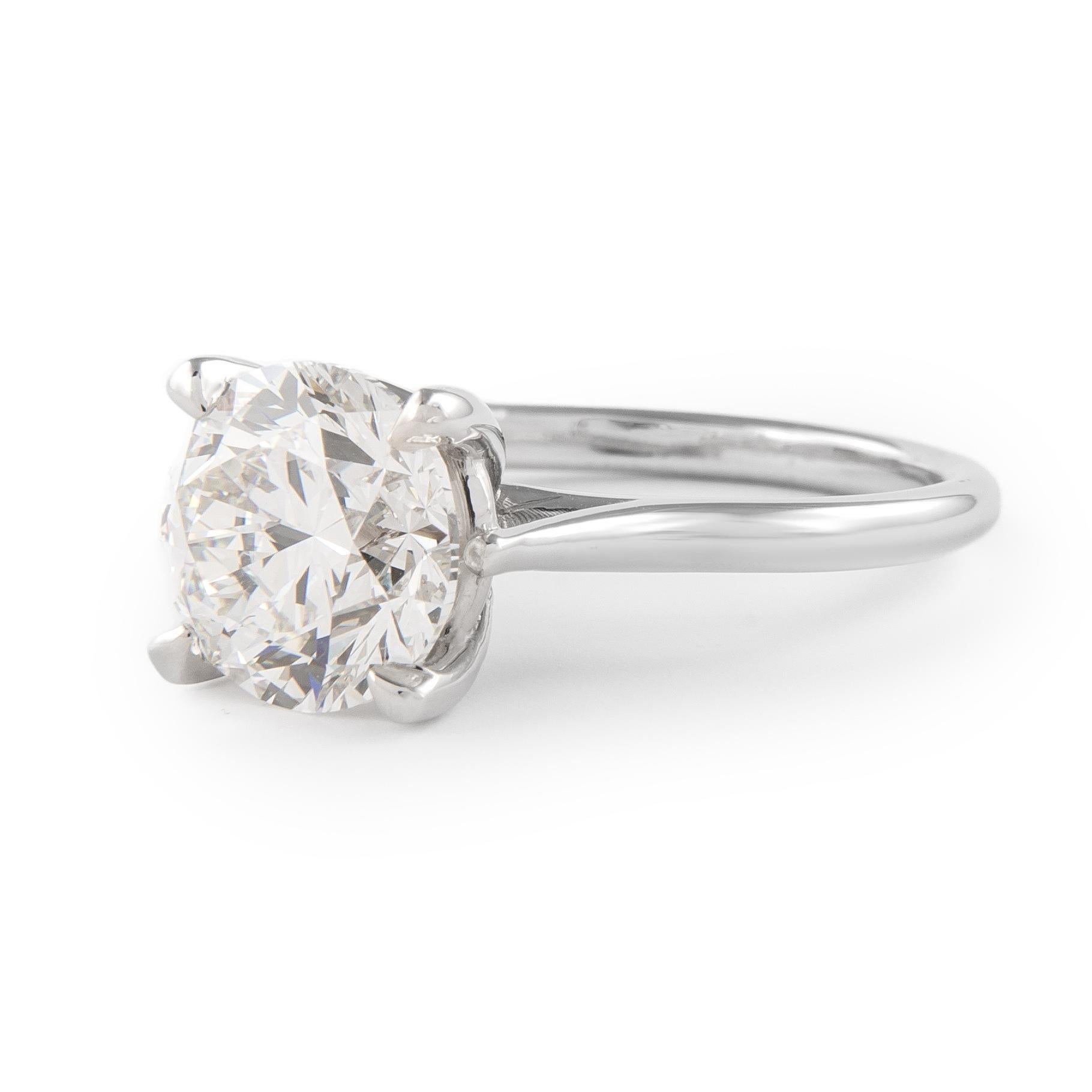 Round Cut GIA Certified 2.80ct Round Brilliant Diamond I VS2 Engagement Ring White Gold For Sale