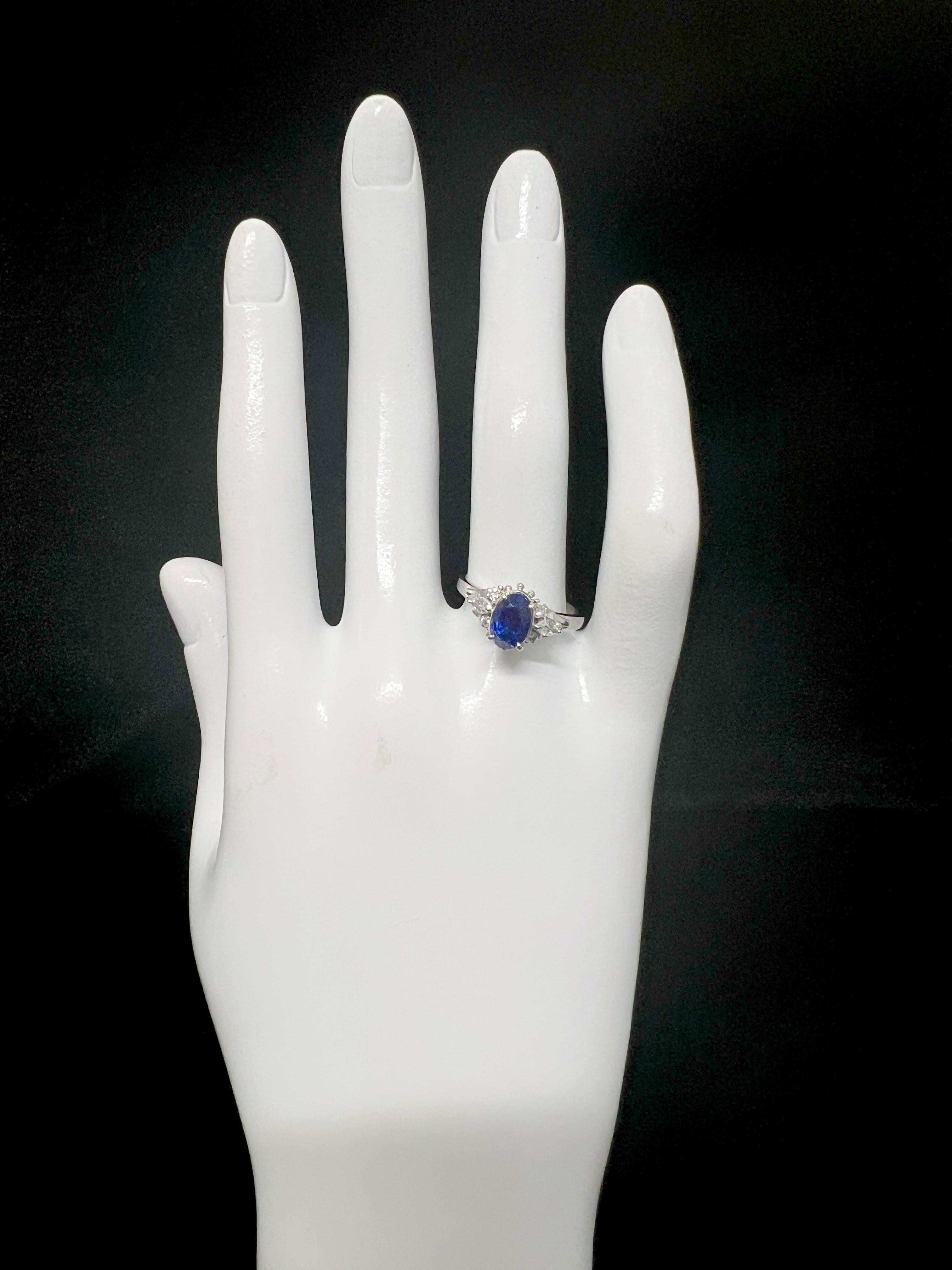 GIA Certified 2.82 Carat Natural, Unheated, Ceylon Sapphire Ring Set in Platinum 1