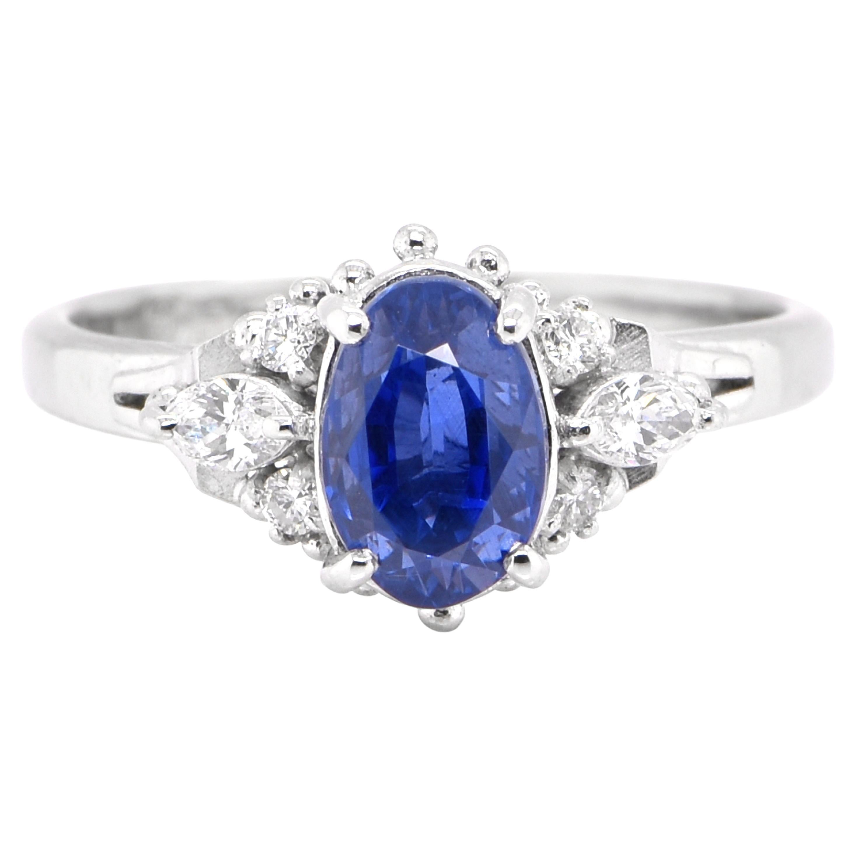 Bespoke 28.87 Carat Natural Unheated Ceylon Sapphire Diamond Platinum ...