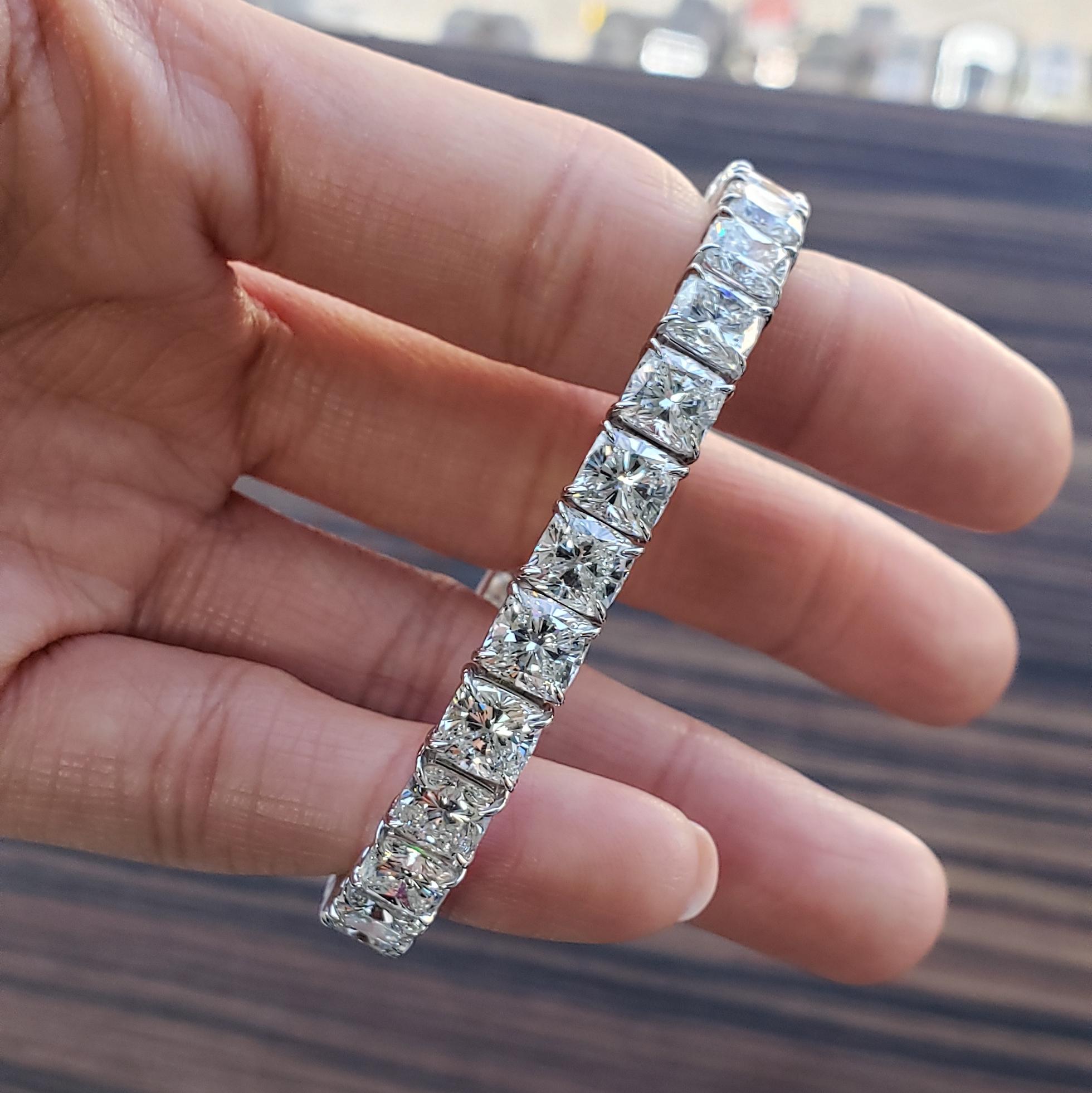 cushion cut diamond bracelet