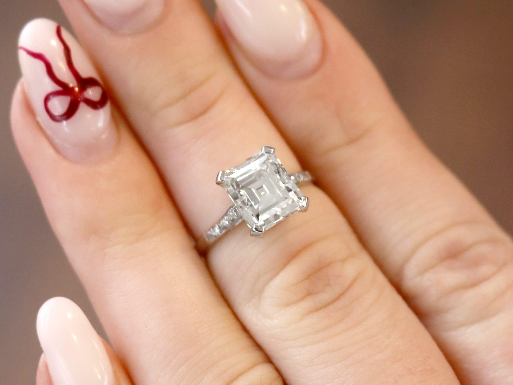 Mixed Cut GIA Certified 2.84 Carat Diamond and Solitaire Engagement Ring in Platinum For Sale