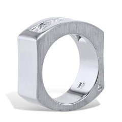 GIA Certified 2.86 Carats of Princess Cut Diamonds in White Gold Men’s Band Ring