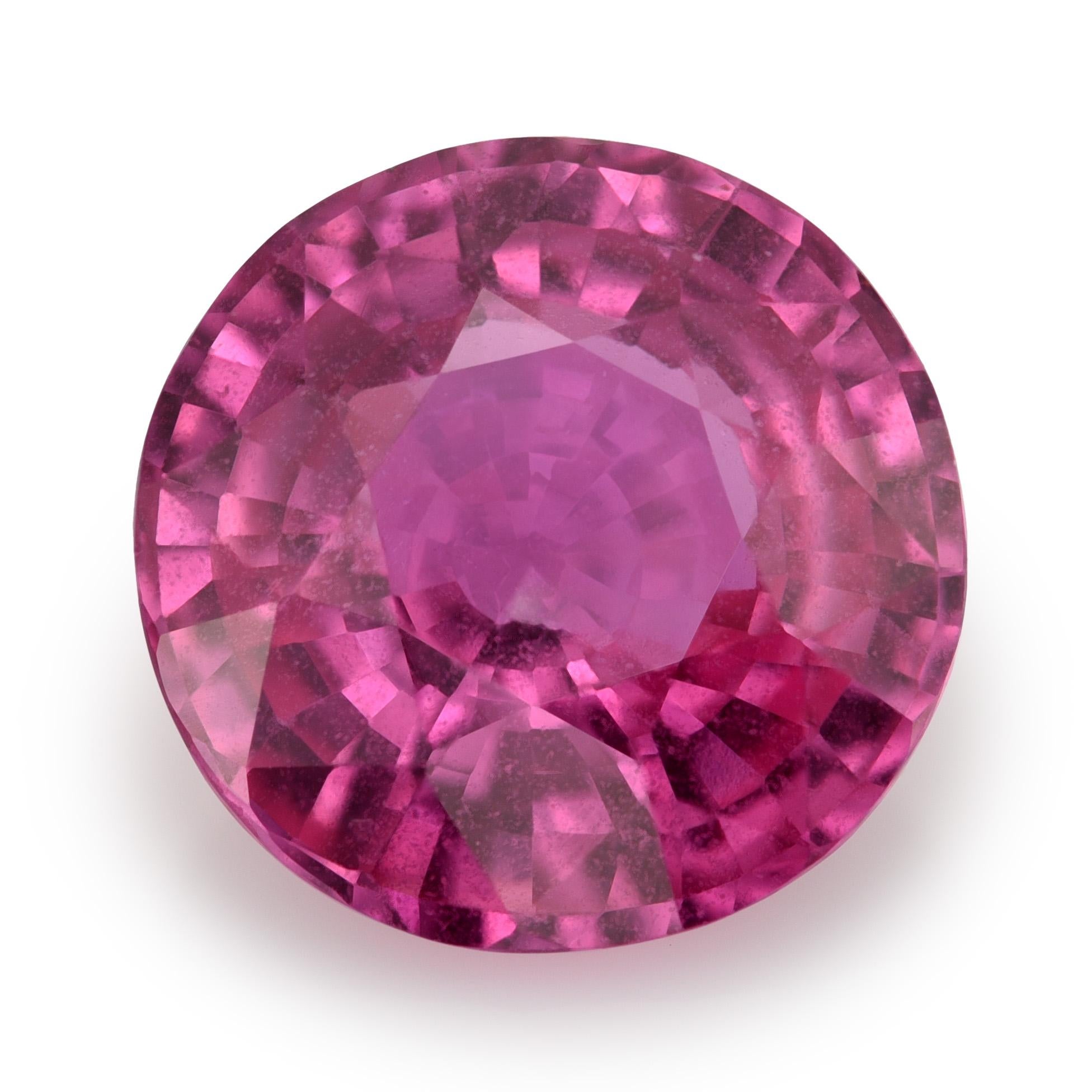 Women's or Men's GIA Certified 2.86 Carats Pink Sapphire  For Sale