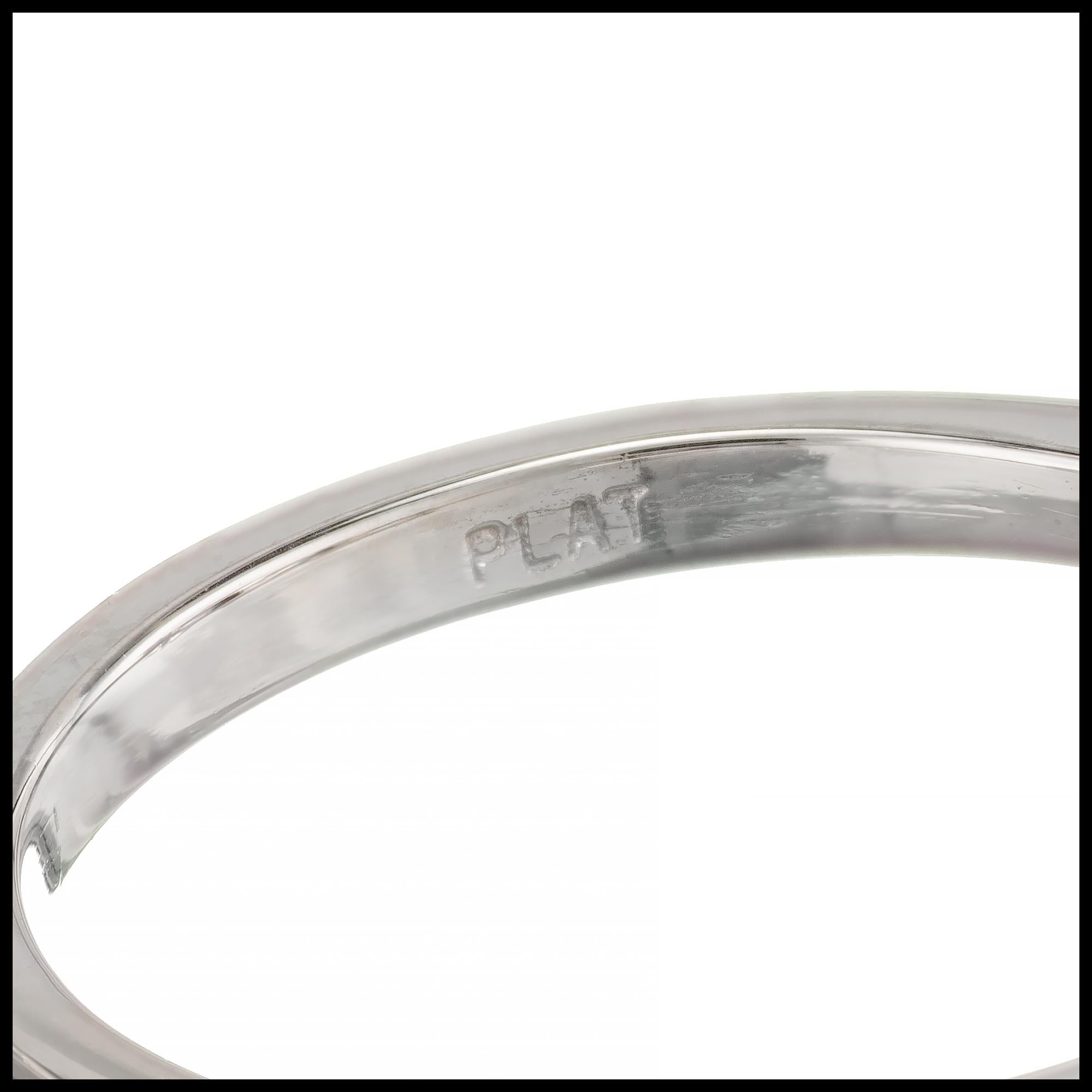 GIA Certified 2.87 Carat Round Diamond Three-Stone Platinum Engagement Ring For Sale 3