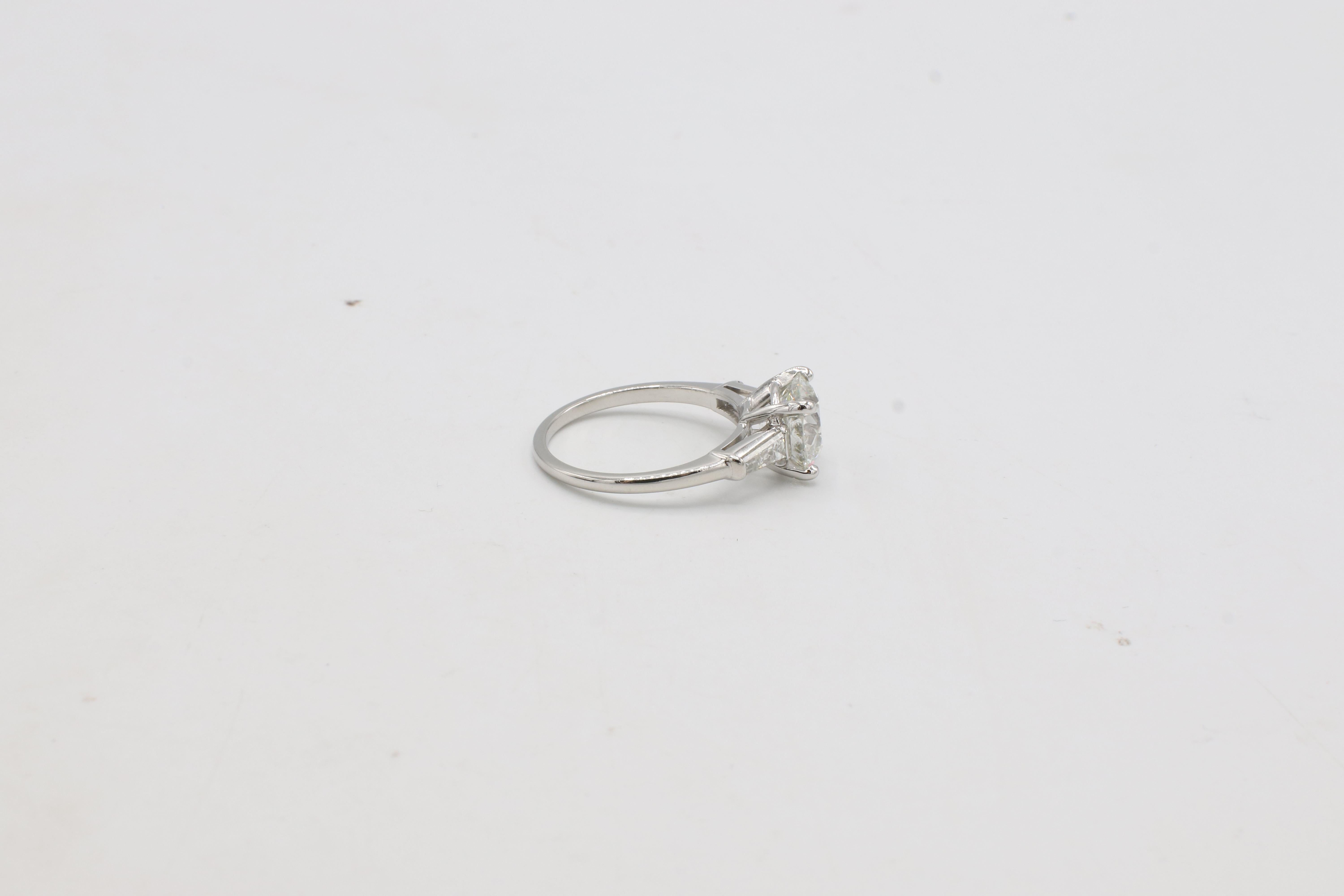 Bague de fiançailles certifiée GIA 2.88 I VS2 Diamant naturel de taille ancienne européenne en vente 2