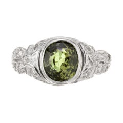 GIA Certified 2.89 Carat Alexandrite Diamond Platinum Engagement Ring