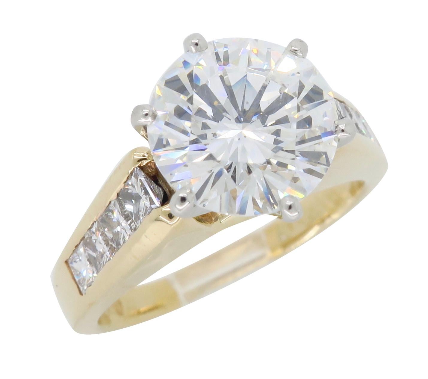 GIA Certified 2.89 Carat Round Brilliant Cut Diamond Engagement Ring 4
