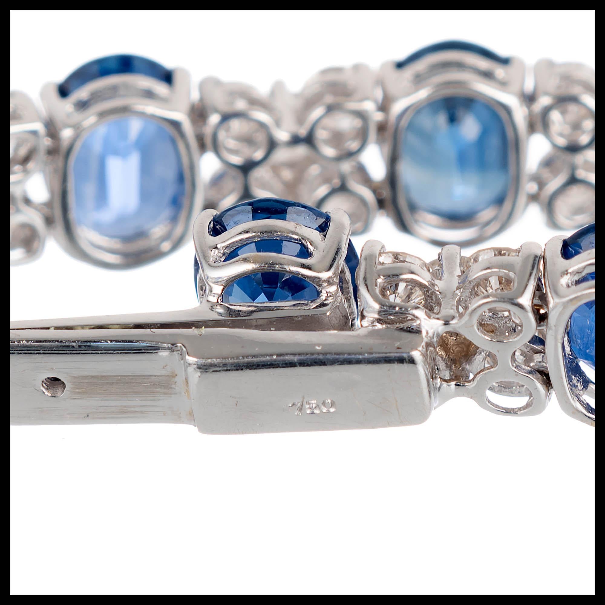  GIA Certified 28.95 Carat Cornflower Oval Sapphire Diamond White Gold Bracelet Pour femmes 