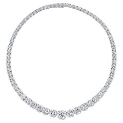 Collier Riviera en platine certifié GIA, 29 carats Flawless/VS Clarity
