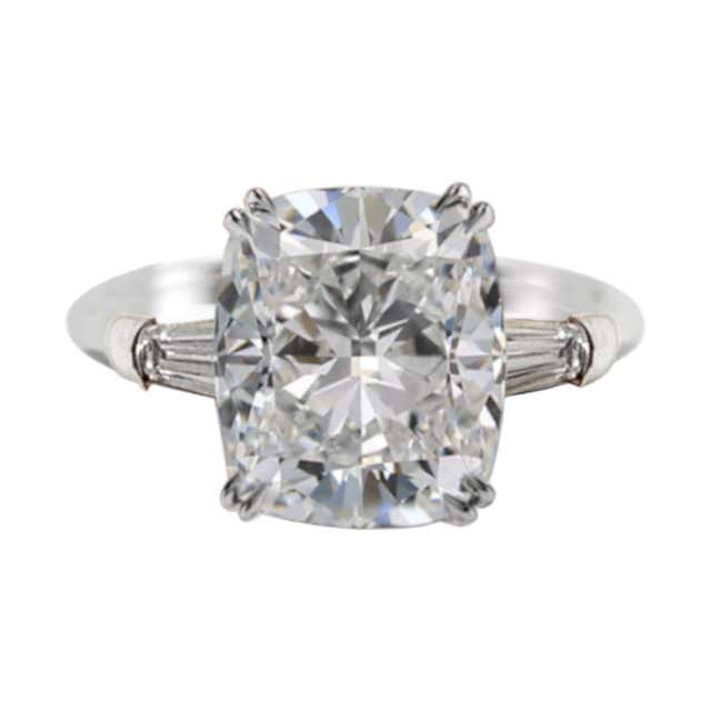 GIA Report Certified Rectangular Modified Brilliant Cut Diamond Ring, 1 ...