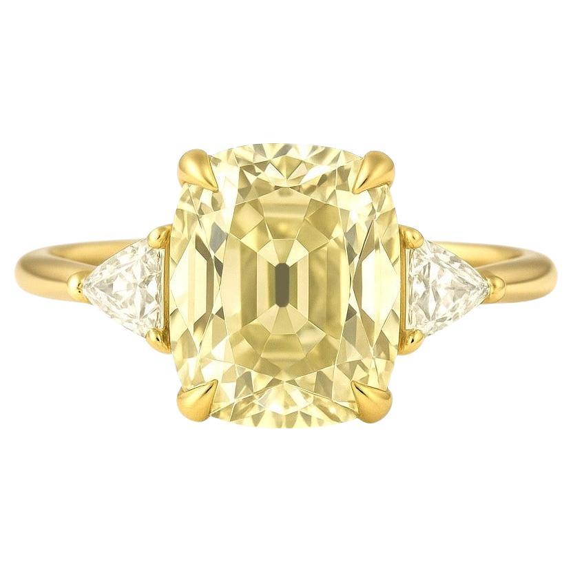 GIA Certified 2.90 Carat Old Mine Cut Diamond Engagement Ring