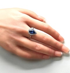 GIA-zertifizierter Platinring mit einem runden Saphir von 2,90 Karat
